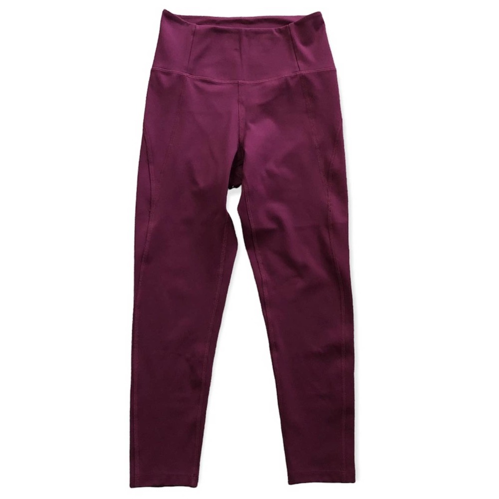 Girlfriend Collective Size S Small High Waist Rise 23” inseam Plum Wine